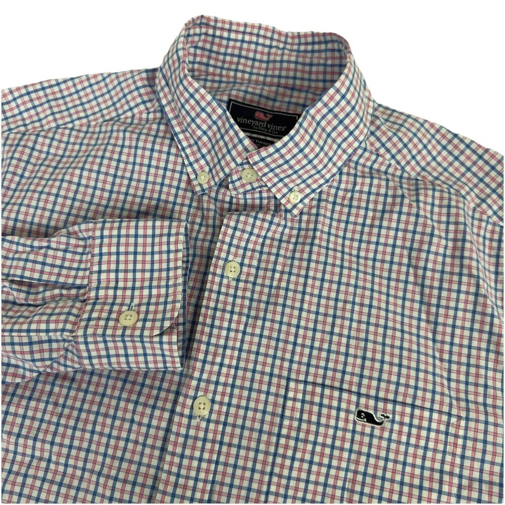 Vineyard Vines Classic Fit Tucker Shirt Men’s M Button Down L/S Plaid Stretch